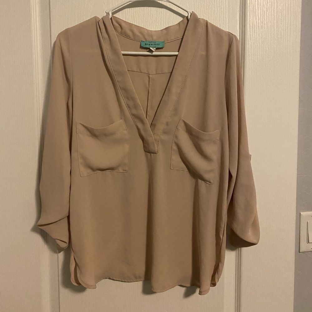Light cream women’s blouse - Small